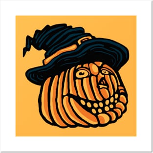 HALLOWEEN PUMPKIN WITCH Posters and Art